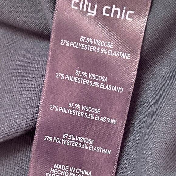 City Chic Aubree Frill Shoulder Fit & Flare Dress Navy Womens Plus Size 16 NWT - Picture 9 of 9